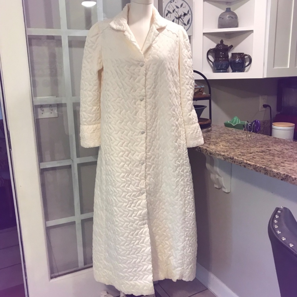 Vintage Christian Dior Quilted Ivory Floral Lace … - image 3